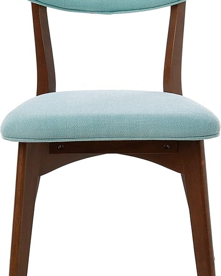 Christopher Knight Home Abrielle Mid-Century Modern Fabric Dining Chairs with Natural Walnut Finished Rubberwood Frame, 2-Pcs Set, Mint / Natural Walnut - LeafyLoom