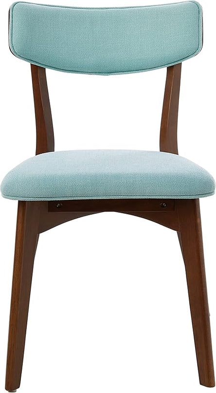 Christopher Knight Home Abrielle Mid-Century Modern Fabric Dining Chairs with Natural Walnut Finished Rubberwood Frame, 2-Pcs Set, Mint / Natural Walnut - LeafyLoom
