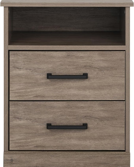 Prepac 2 Drawer Nightstand, 16.25in x 18.75in x 24.5in, Rustic Brown - LeafyLoom