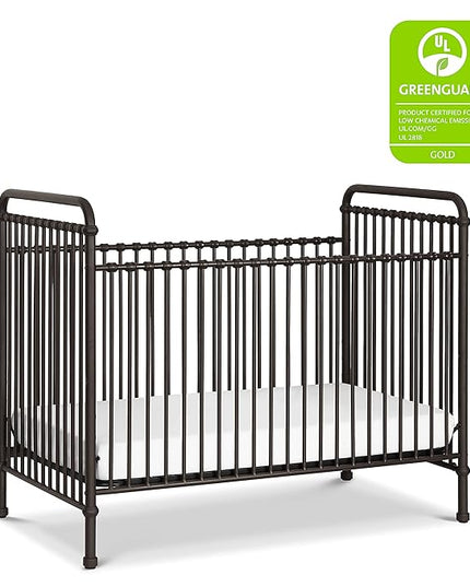 Namesake Abigail 3-in-1 Convertible Metal Crib in Vintage Iron, Greenguard Gold Certified - LeafyLoom
