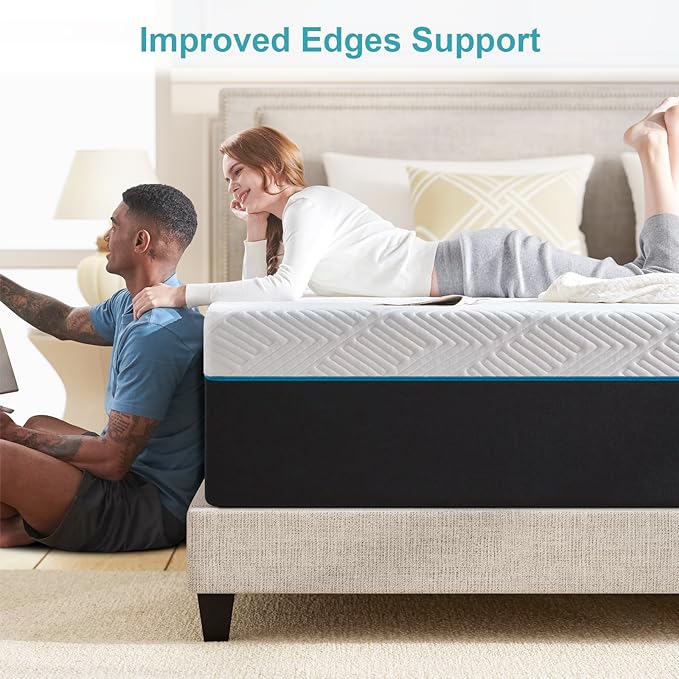 Full Mattress,10-Inch Full Size Foam Mattress in Box,Edges Support for Sleep Supportive,54" X 75" X 10" - LeafyLoom