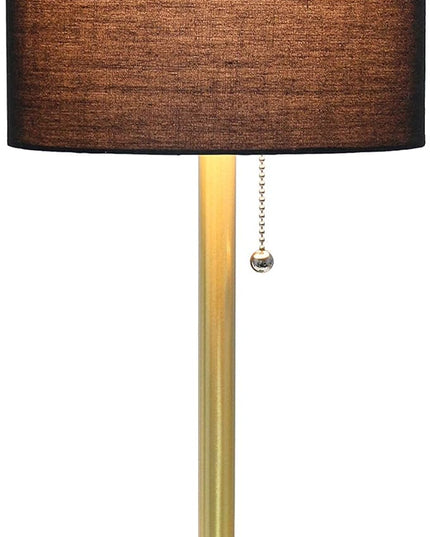 Simple Designs LT1076-GDB Gold Tapered Table Lamp with Black Fabric Drum Shade (Pack of 4) - LeafyLoom