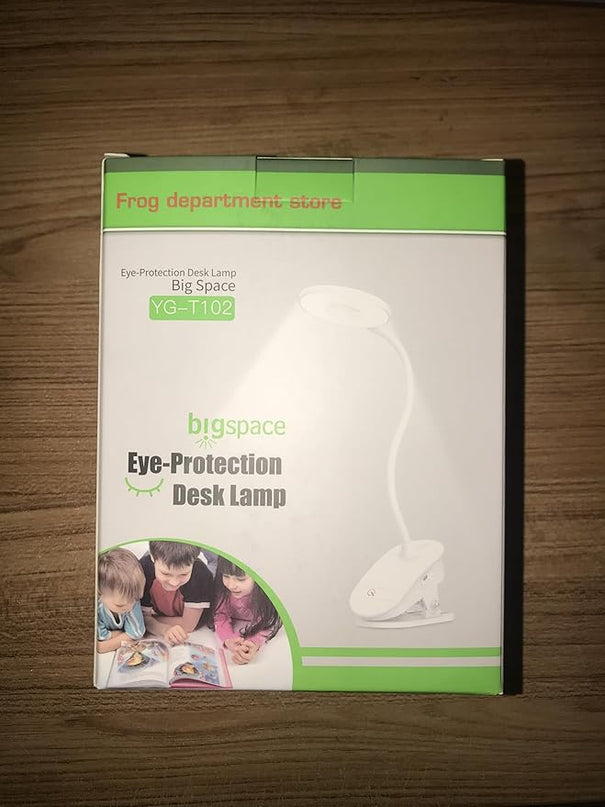 Clip on Lamp,Battery Powered Reading Lamp,Clip on Light for Bed Clip on Battery Light with 3 Brightness Level,USB Rechargeable, Reading Lamp - LeafyLoom