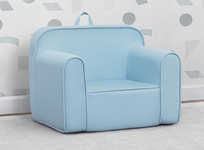 Delta Children Cozee Chair for Kids for Ages 18 Months and Up, Light Blue - LeafyLoom