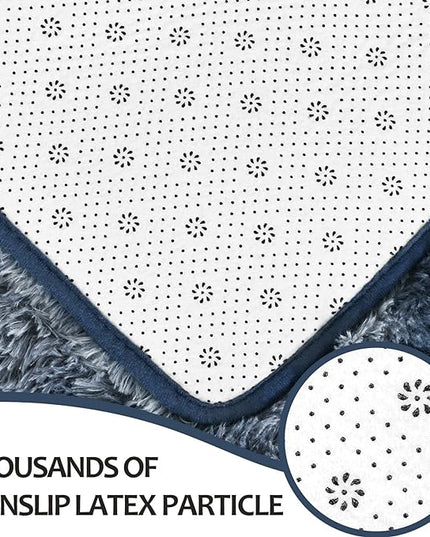 5x8 Large Area Rugs for Living Room, Super Soft Fluffy Modern Bedroom Rug, Tie-Dyed Blue Grey Indoor Shag Fuzzy Carpets for Girls Kids Nursery Room Home Decor - LeafyLoom