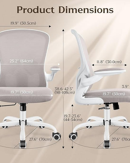 FelixKing Office Chair, Ergonomic Desk Chairs with Wheels Home Mesh Chair Adjustable Lumbar Support and Height, Ergo Chair for Working Gaming Use (Gray) - LeafyLoom
