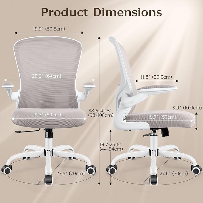 FelixKing Office Chair, Ergonomic Desk Chairs with Wheels Home Mesh Chair Adjustable Lumbar Support and Height, Ergo Chair for Working Gaming Use (Gray) - LeafyLoom