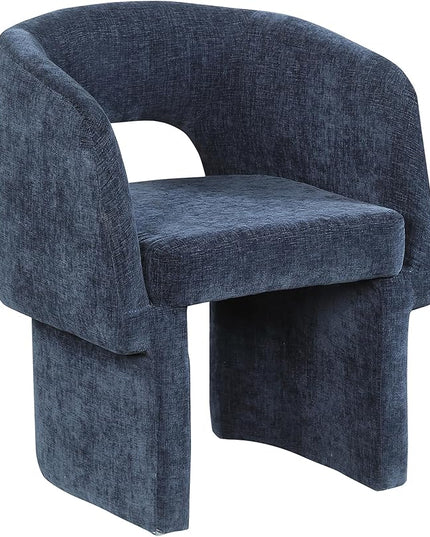 Meridian Furniture Emmet Collection Modern | Contemporary Dining Accent Chair with Rich Fabric, Steel Inner Frame, 26" W x 23.5" D x 30" H, Navy - LeafyLoom