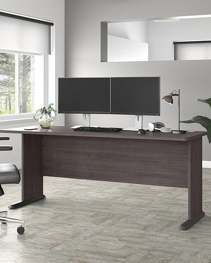 Bush Business Furniture Studio A Computer Desk, 6 Foot Gaming and Work Table for Home or Professional Office, 72W, Storm Gray - LeafyLoom