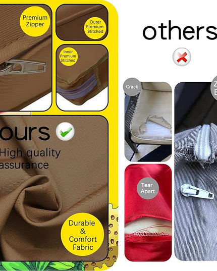 ClawsCover 14Pack Outdoor Patio Seat and Back Cushions Replacement Covers Fit for 7Pieces 6-Seater Wicker Rattan Sectional Couch Chair Furniture Set,Taupe-Include Cover Only (Small) - LeafyLoom