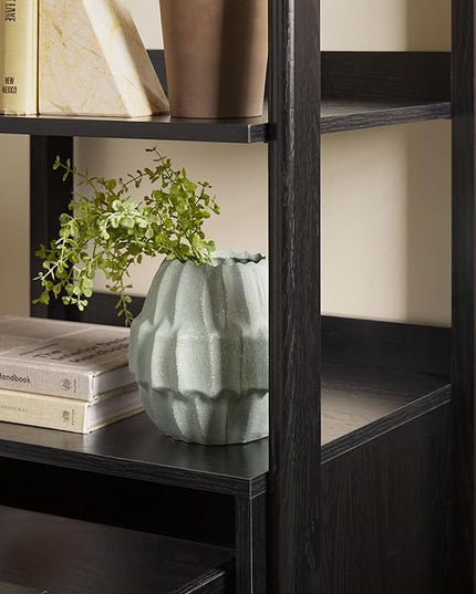 Walker Edison Modern Narrow Open Bookshelf Bottom, 22 Inch, One-Drawer Black - LeafyLoom