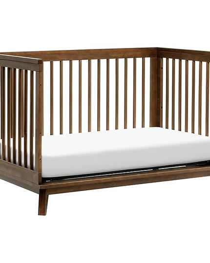Babyletto Scoot 3-in-1 Convertible Crib with Toddler Bed Conversion Kit in Natural Walnut, Greenguard Gold Certified - LeafyLoom