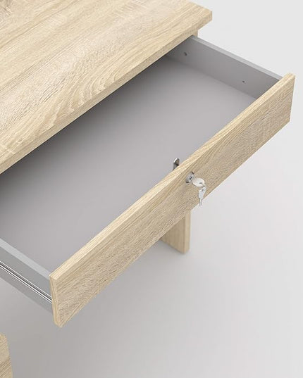 Tvilum, Oak Structure Walden Desk with 5 Drawers - LeafyLoom