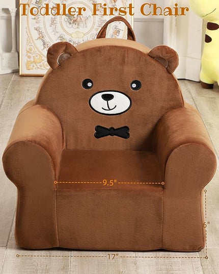 Cuddly Toddler First Chair, Premium Character Chair, Brown Bear, 18 month up to 3 Years - LeafyLoom