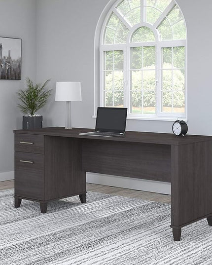 Bush WC81572 Somerset 72-Inch Office Desk, Storm Gray - LeafyLoom
