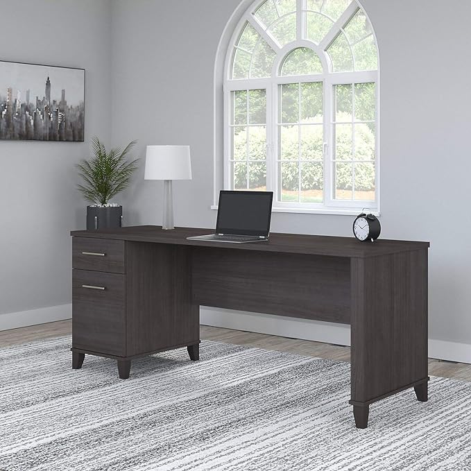 Bush WC81572 Somerset 72-Inch Office Desk, Storm Gray - LeafyLoom