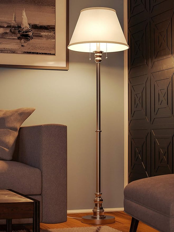 Kenroy Home 30438BS Spyglass Traditional Floor Lamp, Brushed Steel, 59.5 Inch Height, 17 Inch Width, 17 Inch Depth - LeafyLoom