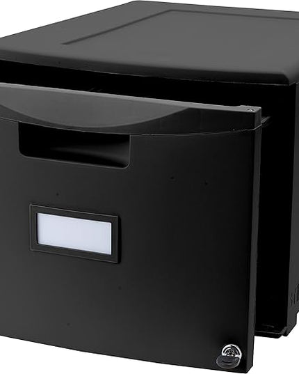 Storex 61265B02C File Cabinet, Case of 2, Black - LeafyLoom