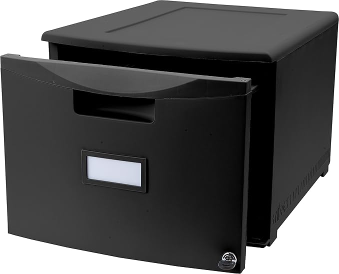 Storex 61265B02C File Cabinet, Case of 2, Black - LeafyLoom