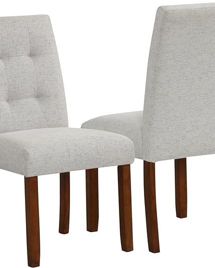 HomePop Classic Parsons Dining Chairs, Pack of 2, Slate Gray Woven - LeafyLoom