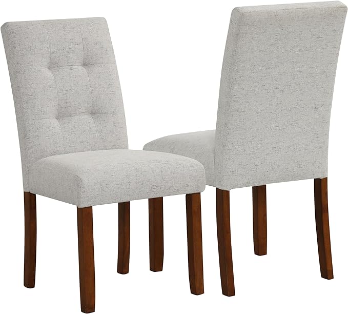 HomePop Classic Parsons Dining Chairs, Pack of 2, Slate Gray Woven - LeafyLoom
