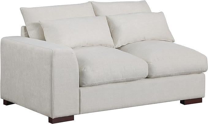 Modular Sectional Sofa with 2 Ottomans, Linen Blend Upholstery Couches Sleeper with Movable Chaise for Living Room, Apartment, 123.24inch, Beige-1 - LeafyLoom