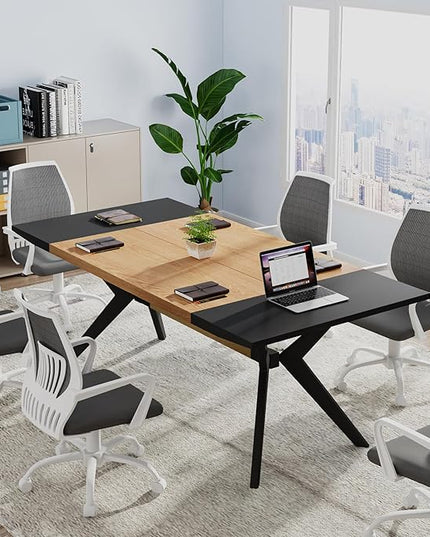 63" W Executive Desk, Extra Sturdy Thickened Wooden Workstation Study Desk Computer Desk Large Home Office Writing Desk for Home Office - LeafyLoom