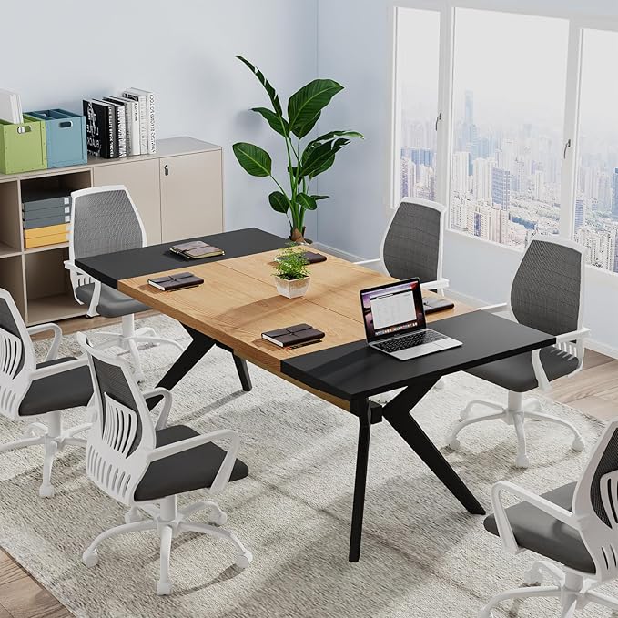 63" W Executive Desk, Extra Sturdy Thickened Wooden Workstation Study Desk Computer Desk Large Home Office Writing Desk for Home Office - LeafyLoom