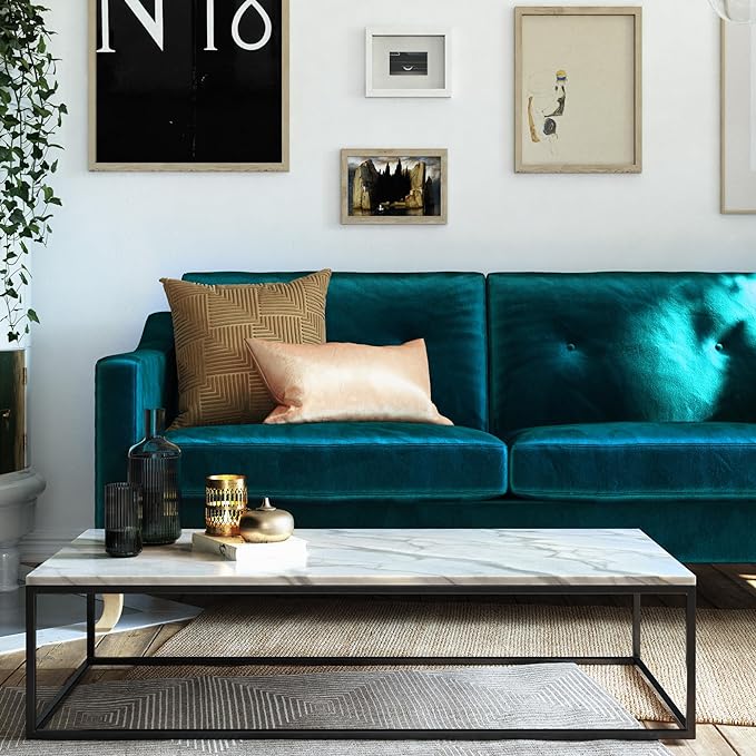 Mr. Kate Tess Sofa with Soft Pocket Coil Cushions, Small Space Living Room Furniture, Green Velvet - LeafyLoom