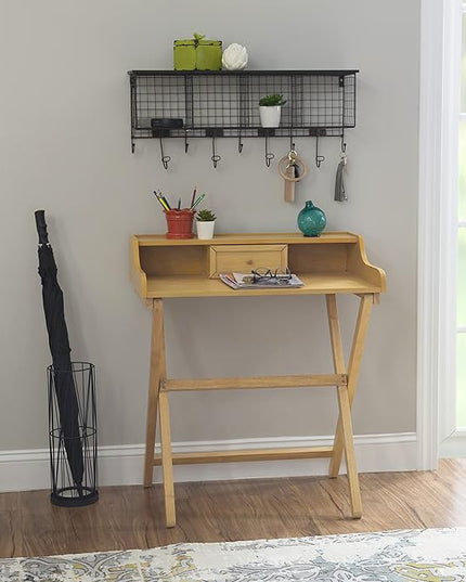 Linon Mable Folding Desk, Natural - LeafyLoom