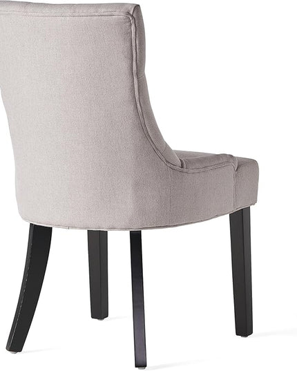 Hayden Fabric Dining Chairs, 2-Pcs Set,Polyester, Light Grey - LeafyLoom