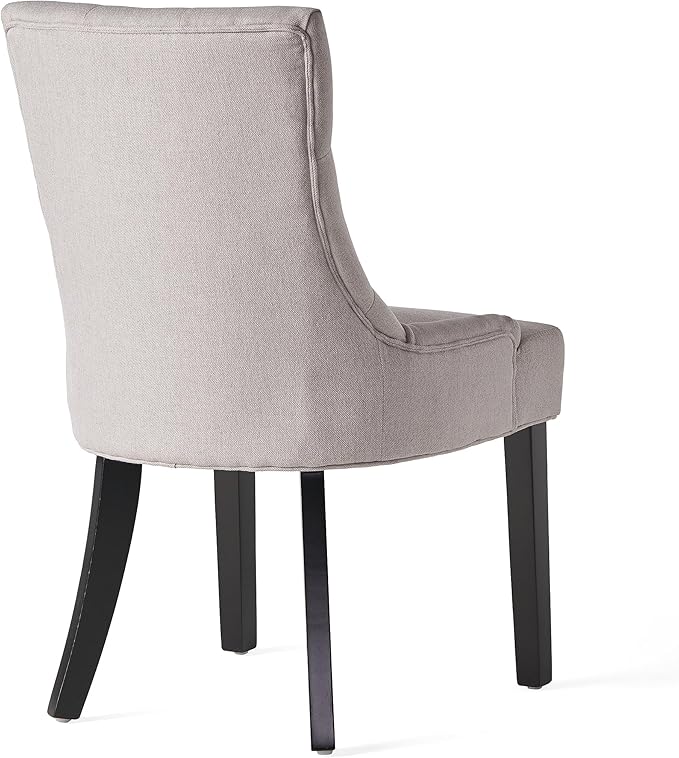 Hayden Fabric Dining Chairs, 2-Pcs Set,Polyester, Light Grey - LeafyLoom