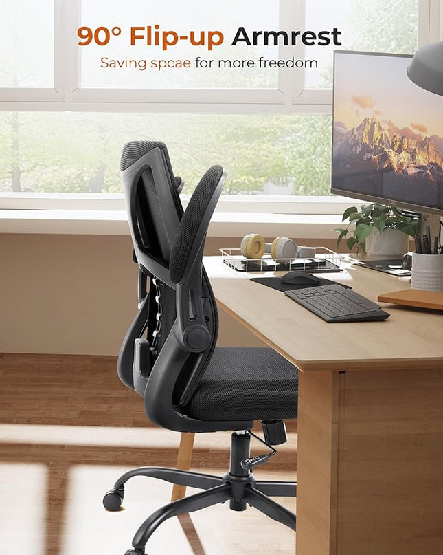 CAPOT Ergonomic Office Chair 350lbs Capacity - 3.9-inche Cushion and Tall Back Computer Desk Chair Breathable Mesh - Comfortable Swivel Office Chair with Adjustable Lumbar Support - LeafyLoom