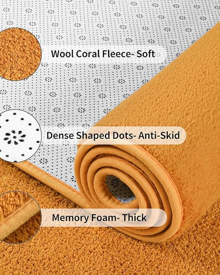 Area Rugs for Bedroom Living Room, 5x8 Orange Super Soft Comfy Thickened Memory-Foam Indoor Carpets, Modern Aesthetic Minimalist Carpet for Boys Girls Adults Apartment Nursery Home Décor - LeafyLoom