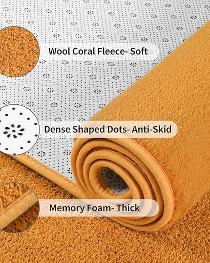 Area Rugs for Bedroom Living Room, 4x6 Orange Super Soft Comfy Thickened Memory-Foam Indoor Carpets, Modern Aesthetic Minimalist Carpet for Boys Girls Adults Apartment Nursery Home Décor - LeafyLoom