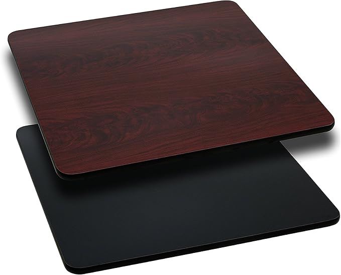 Flash Furniture Glenbrook 24'' Square Table Top with Black or Mahogany Reversible Laminate Top - LeafyLoom