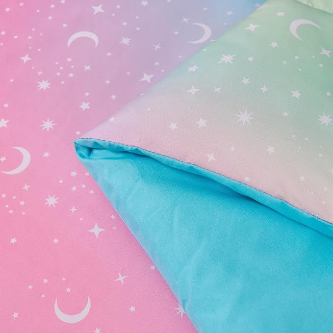 URBONUR Queen Size Comforter Set, Rainbow Stars Queen Bedding Set for Teen Girls Women, 6 Pieces Comforter, Flat Sheet, Fitted Sheet & Pillowcases - LeafyLoom