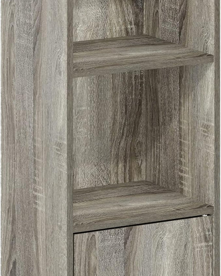 Furinno Luder Shelf Bookcase with 1 Door Storage Cabinet, French Oak - LeafyLoom