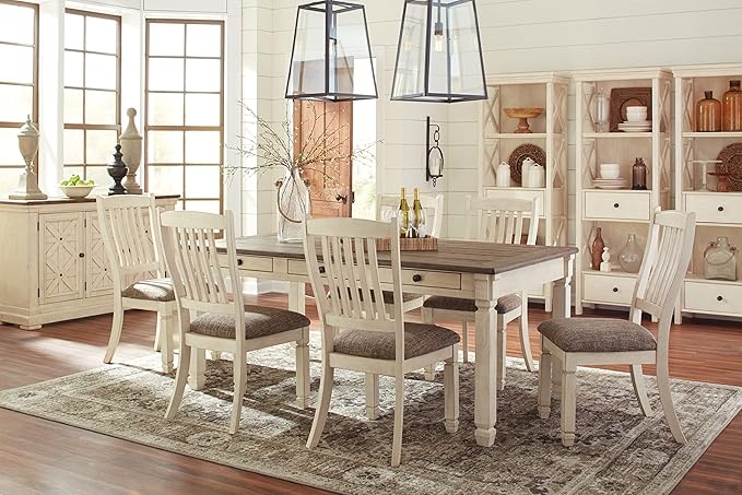 Signature Design by Ashley Bolanburg 20" Upholstered Dining Room Chair, Set of 2, Antique White - LeafyLoom