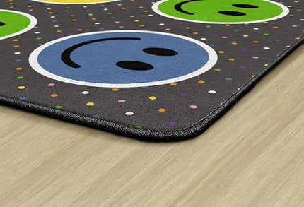 Flagship Carpets Smiley Seating (Seats 30) Classroom Area Rug or Educational Learning Mat, Kids Room or Playroom Carpet, 10'6" x 13'2", Gray/Multi - LeafyLoom