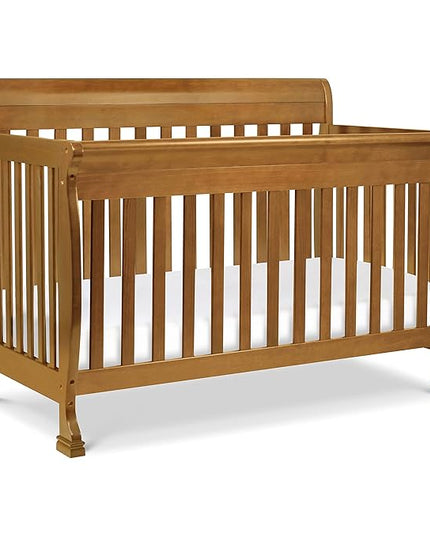 DaVinci Kalani 4-in-1 Convertible Crib in Chestnut, Greenguard Gold Certified - LeafyLoom