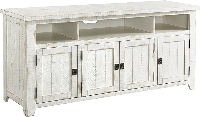 Martin Svensson Home 65" TV Stand and End Table Bundle | Antique White Finish - LeafyLoom