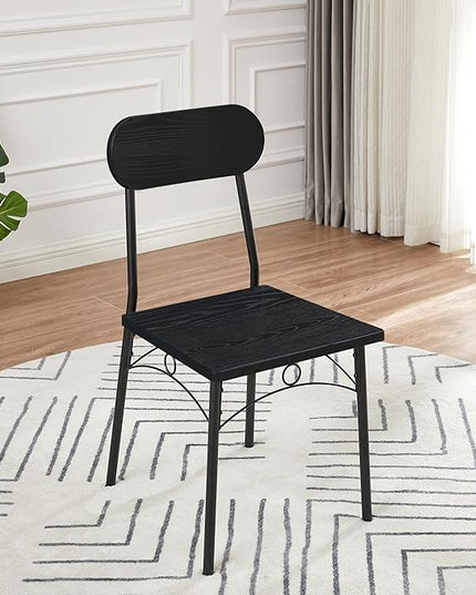 VECELO Dining Table Set for 4, 5 Piece Dinette with Chairs for Kitchen, Breakfast Nook and Small Space, 43.3", Black - LeafyLoom