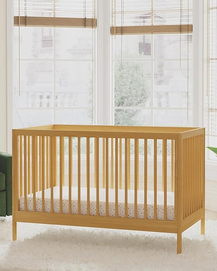 DaVinci Birdie 3-in-1 Convertible Crib, Honey, Easy Assemble, Greenguard Gold Certified - LeafyLoom