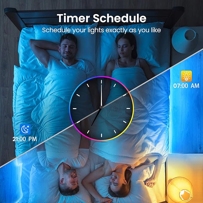 TJOY 100ft Bluetooth LED Strip Lights, Music Sync LED Lights Strip, RGB Color Changing LED Lights with Remote,Smart Phone APP Control, LED Lights for Bedroom,TV,Room DIY (APP+Remote +Mic) TJOY