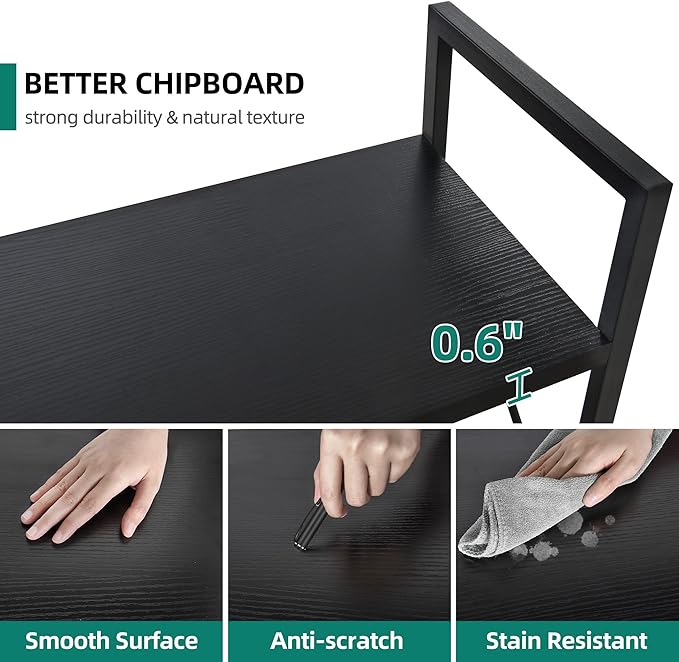 YITAHOME 5-Tier Bookshelf, Freestanding Black Book Shelf, Modern Minimalist Open Display Storage Book Shelves Standing Shelving Unit for Living Room Bedroom Home Office, Black - LeafyLoom