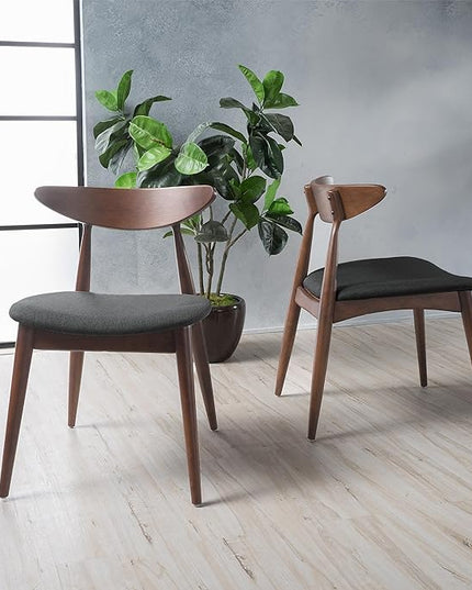 Christopher Knight Home Barron Fabric Dining Chairs, 2-Pcs Set, Charcoal - LeafyLoom