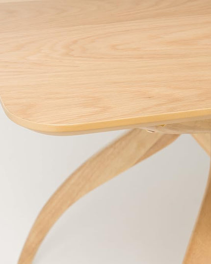 Christopher Knight Home Lucious Curved Leg Rectangular Dining Set, 5-Pcs Set, Natural Oak / Light Beige - LeafyLoom