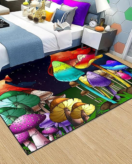 Mushroom Rugs for Bedroom Fantasy Mushroom Prints Rugs for Bedroom Mushroom Area Rugs for Girls Bedroom for Home Dining Living Room Rugs, 2'6''×4' - LeafyLoom