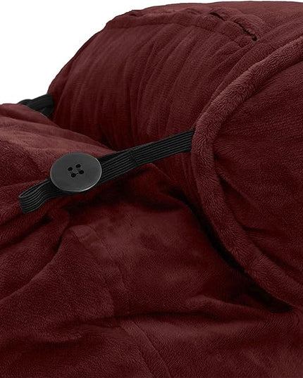 Husband Pillow XXL Cover Only Maroon, Cozy Microfiber Bed Rest Pillow Cover with Arms - Array of Colors - Generous Side and Back Pockets for Your Favorite Comfy Reading Pillow - LeafyLoom